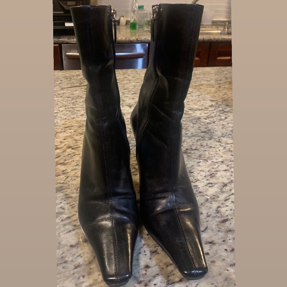 GUCCI High Ankle Black 132281 VIBRAM SOLES Womens Size 6B Leather Boots - Picture 2 of 7